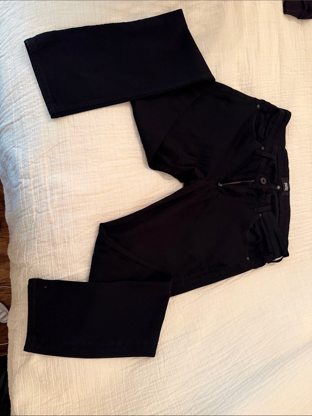 Paige Black Straight-Leg Jeans (Lennox) 32